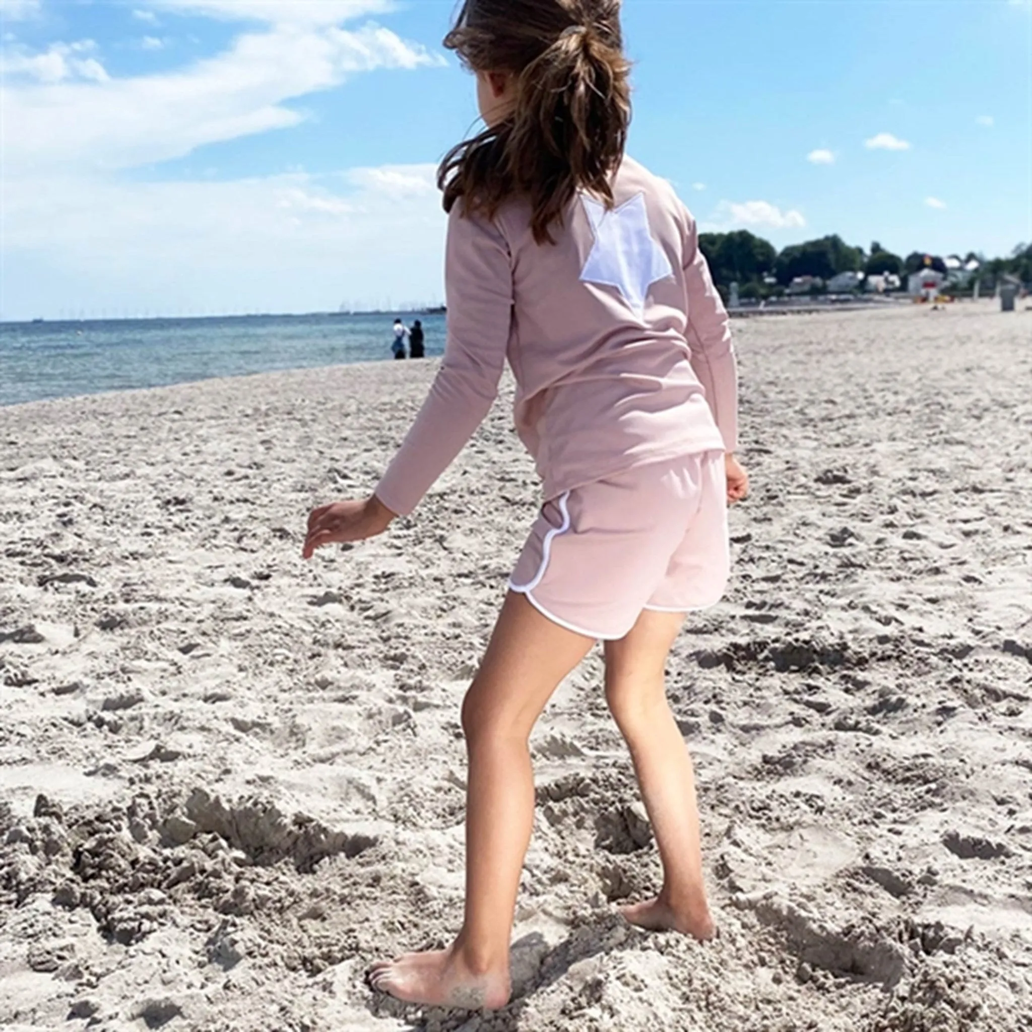 Petit Crabe Rose Nude Etoile Star UV Shirt with Zipper