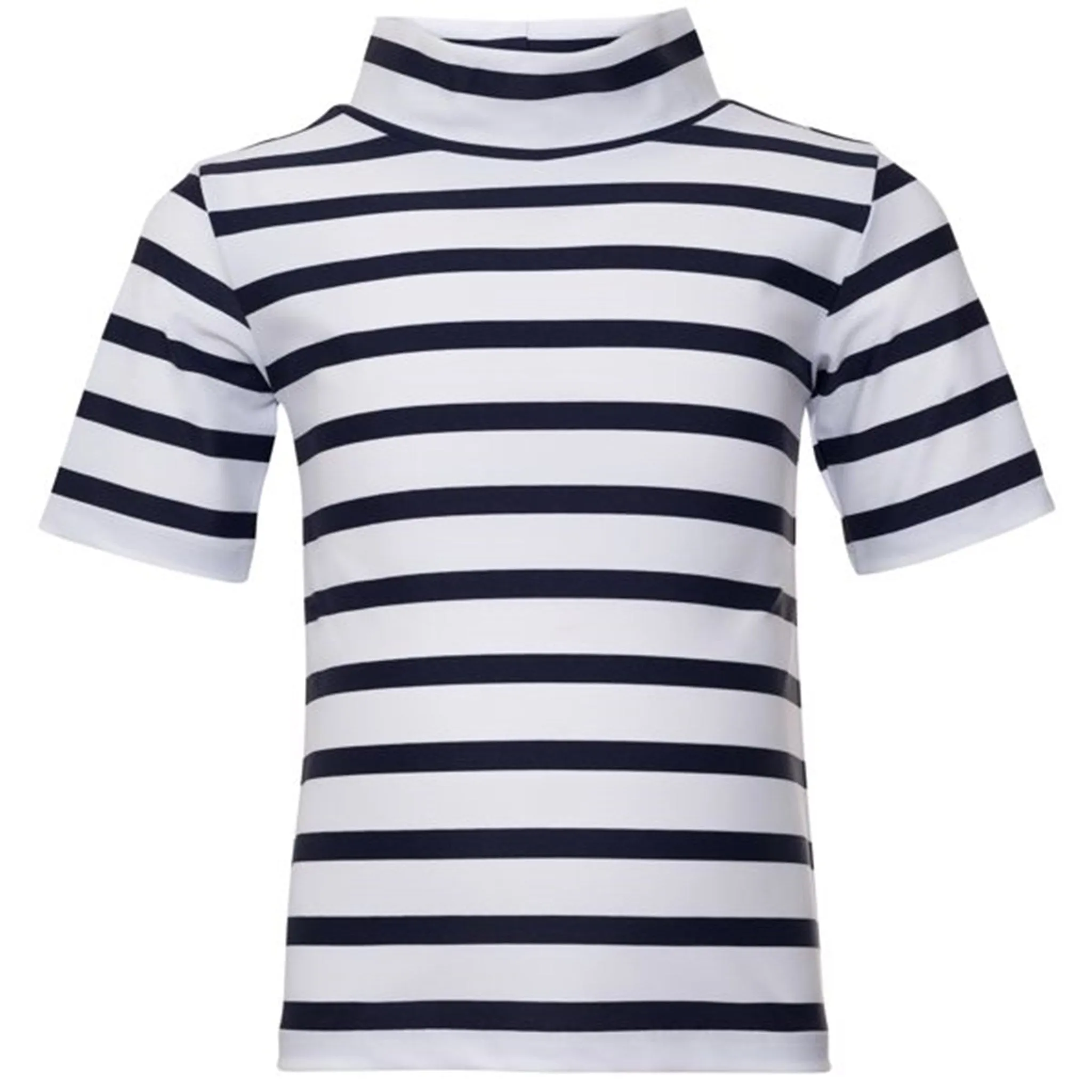 Petit Crabe White/Blue Turtleneck Tee K/