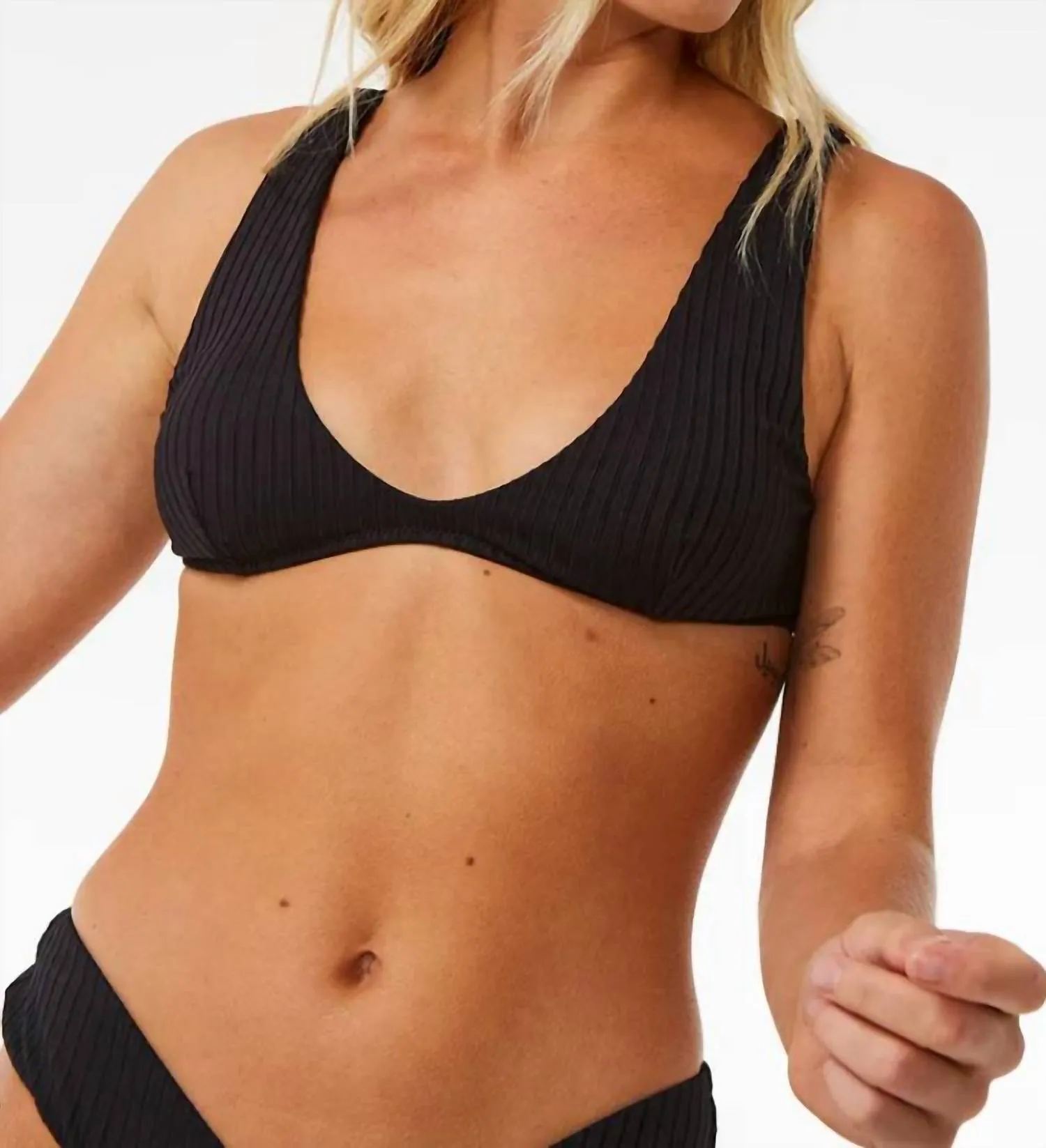 Premium Surf Bralette Top In Black