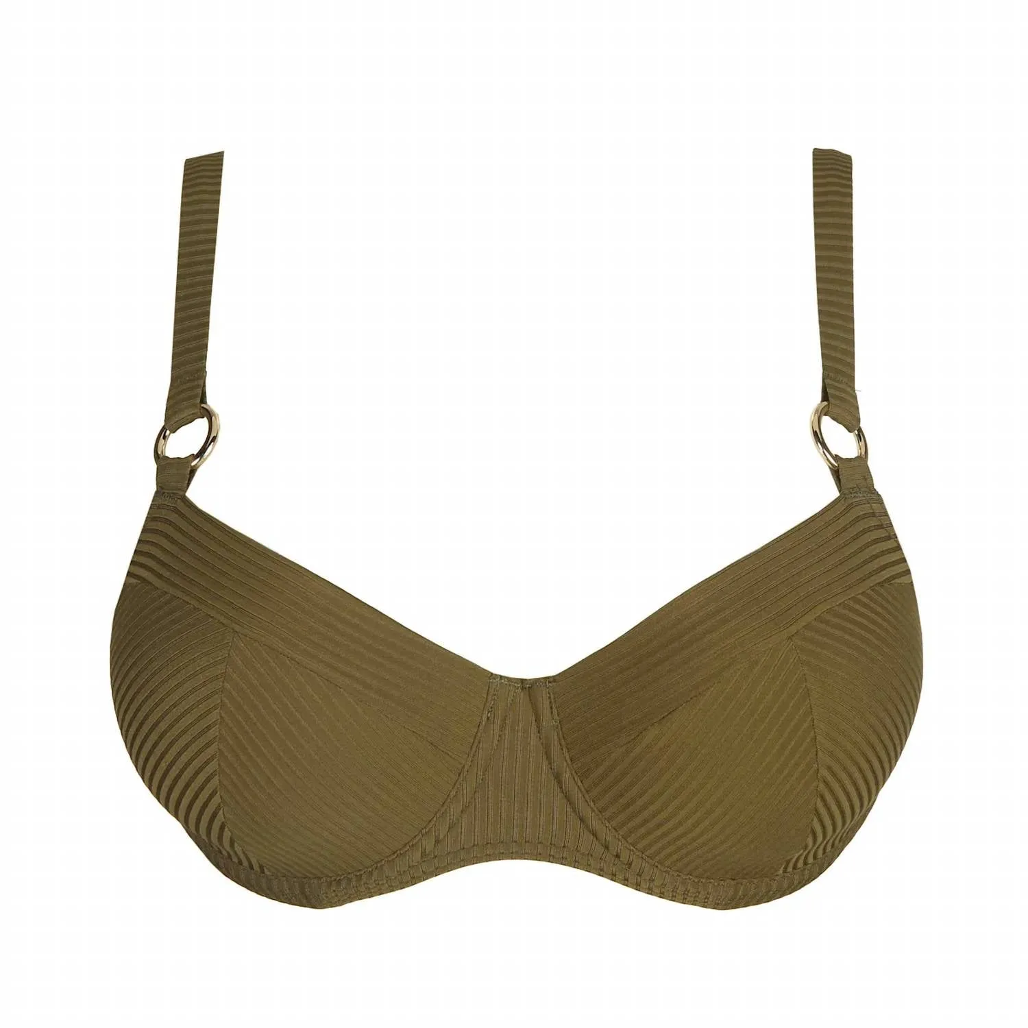 Sahara Padded Balcony Bikini Top In Olive