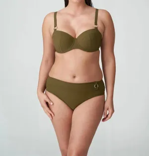 Sahara Padded Balcony Bikini Top In Olive