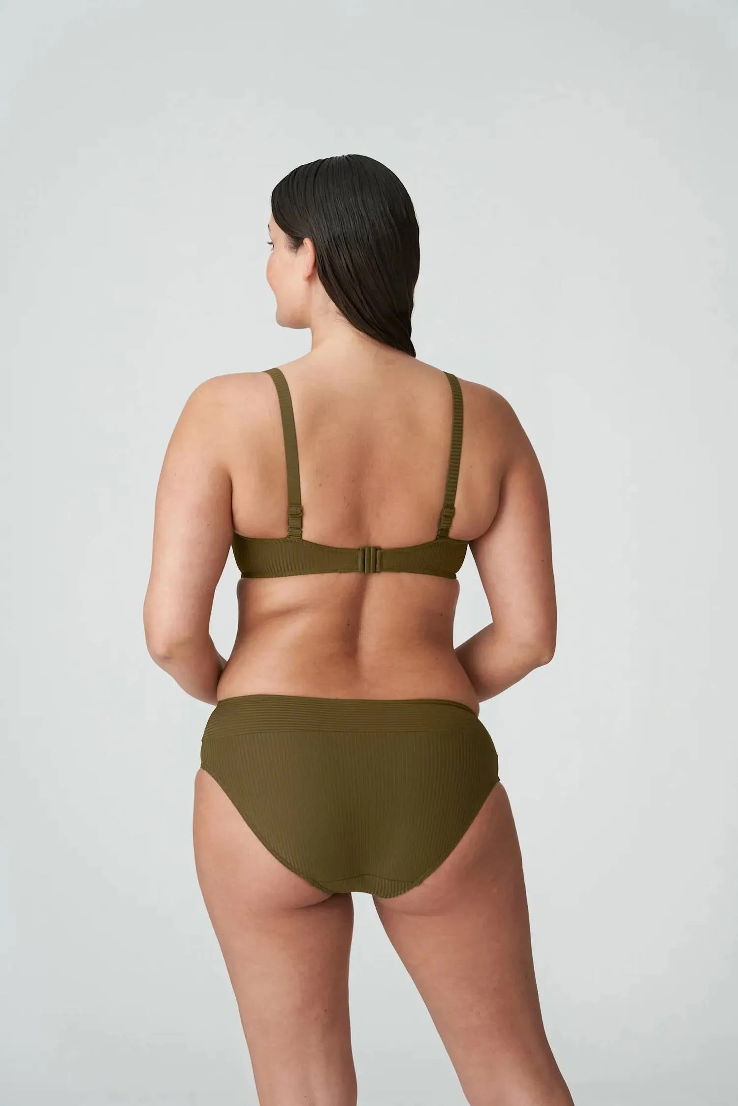 Sahara Padded Balcony Bikini Top In Olive