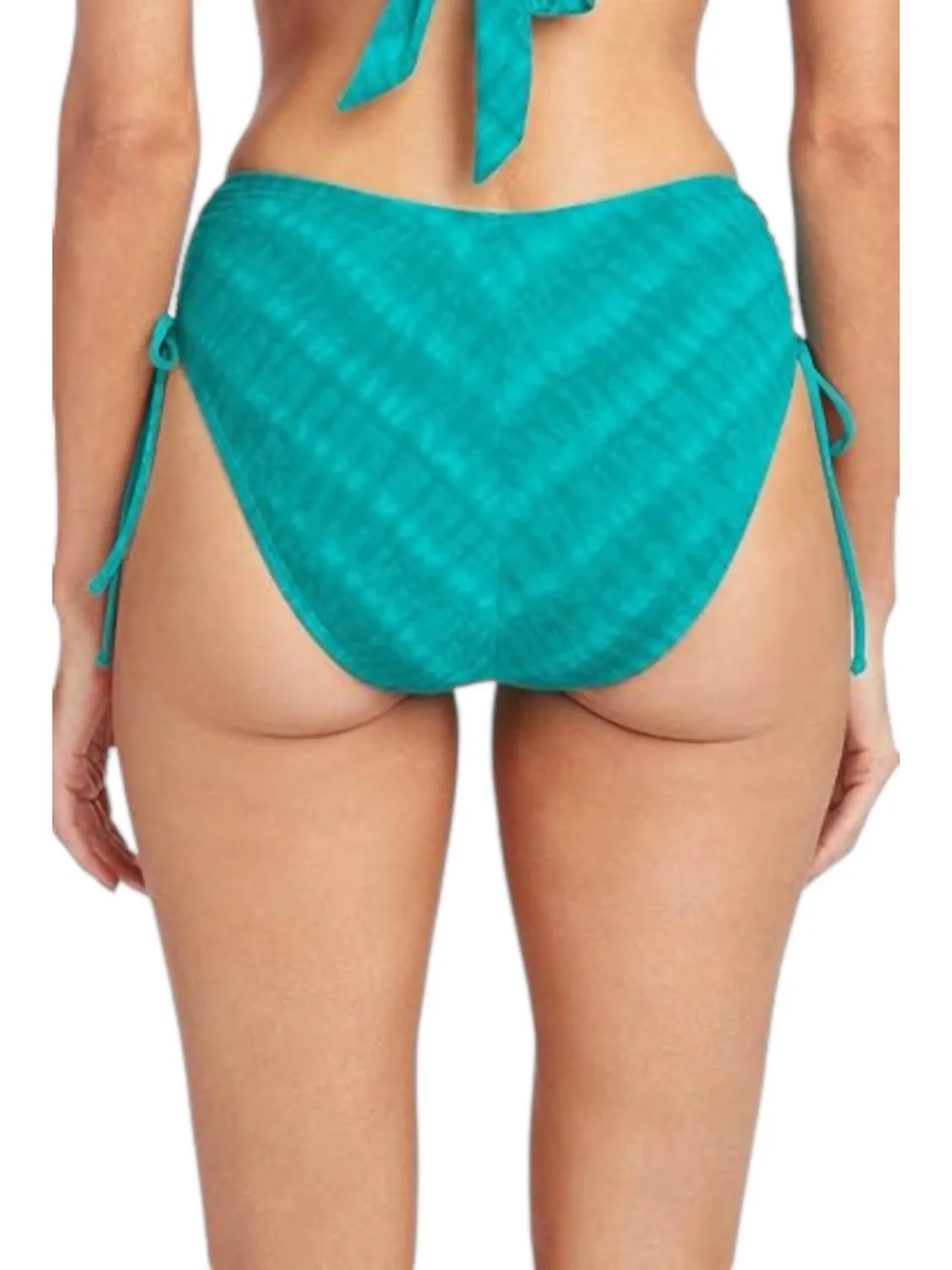 Sahara Tie Dye High Waist Bikini Bottom In Aqua
