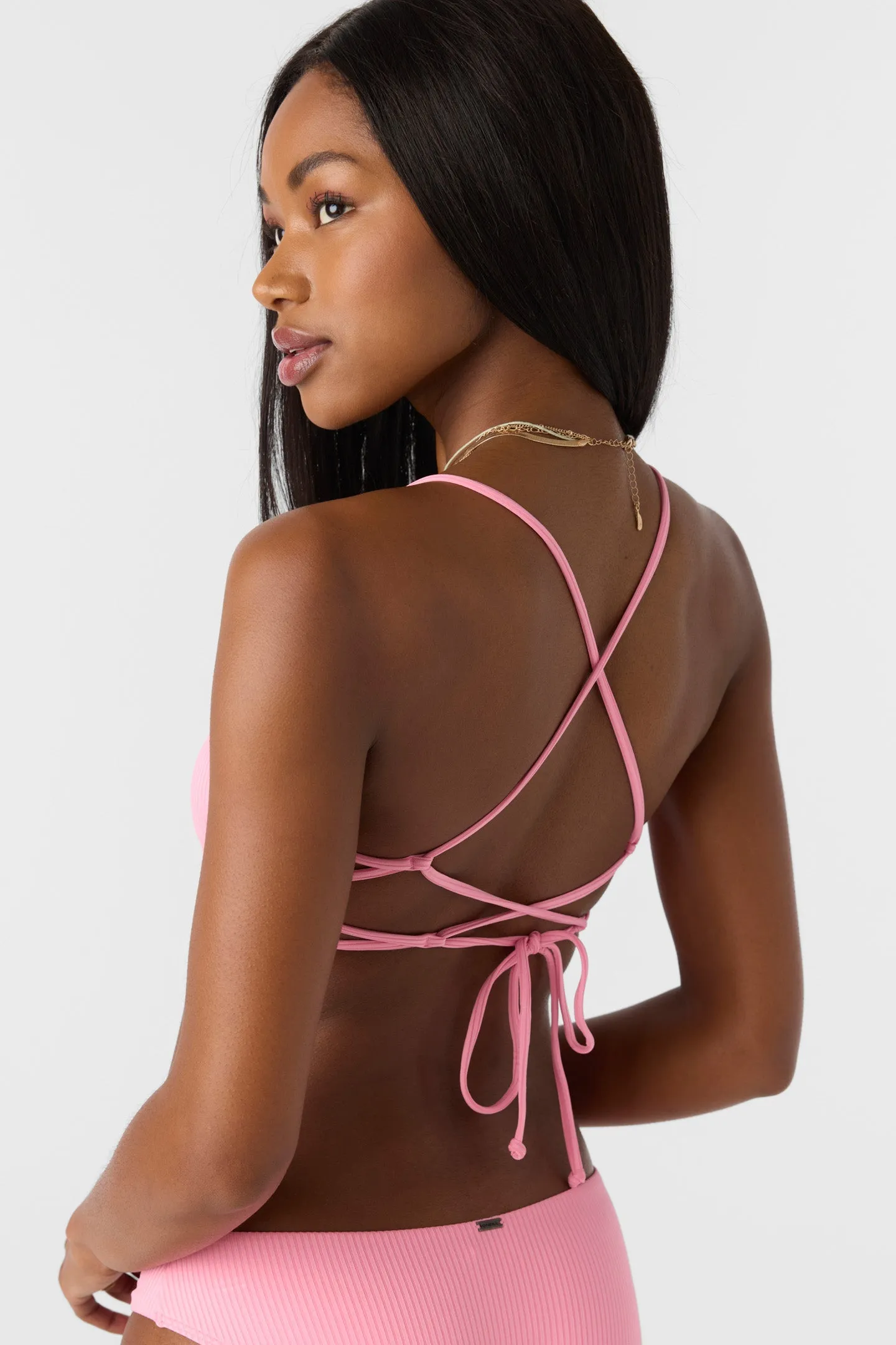 SALTWATER SOLIDS RIB HUNTINGTON BRALETTE TOP