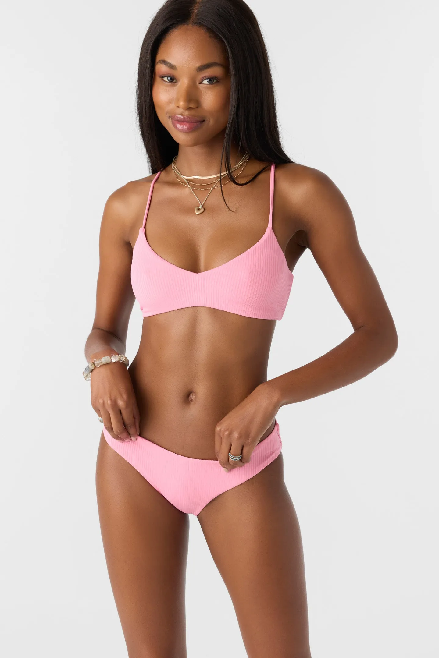 SALTWATER SOLIDS RIB HUNTINGTON BRALETTE TOP