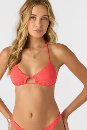 SALTWATER SOLIDS RIB MADRID HALTER TOP
