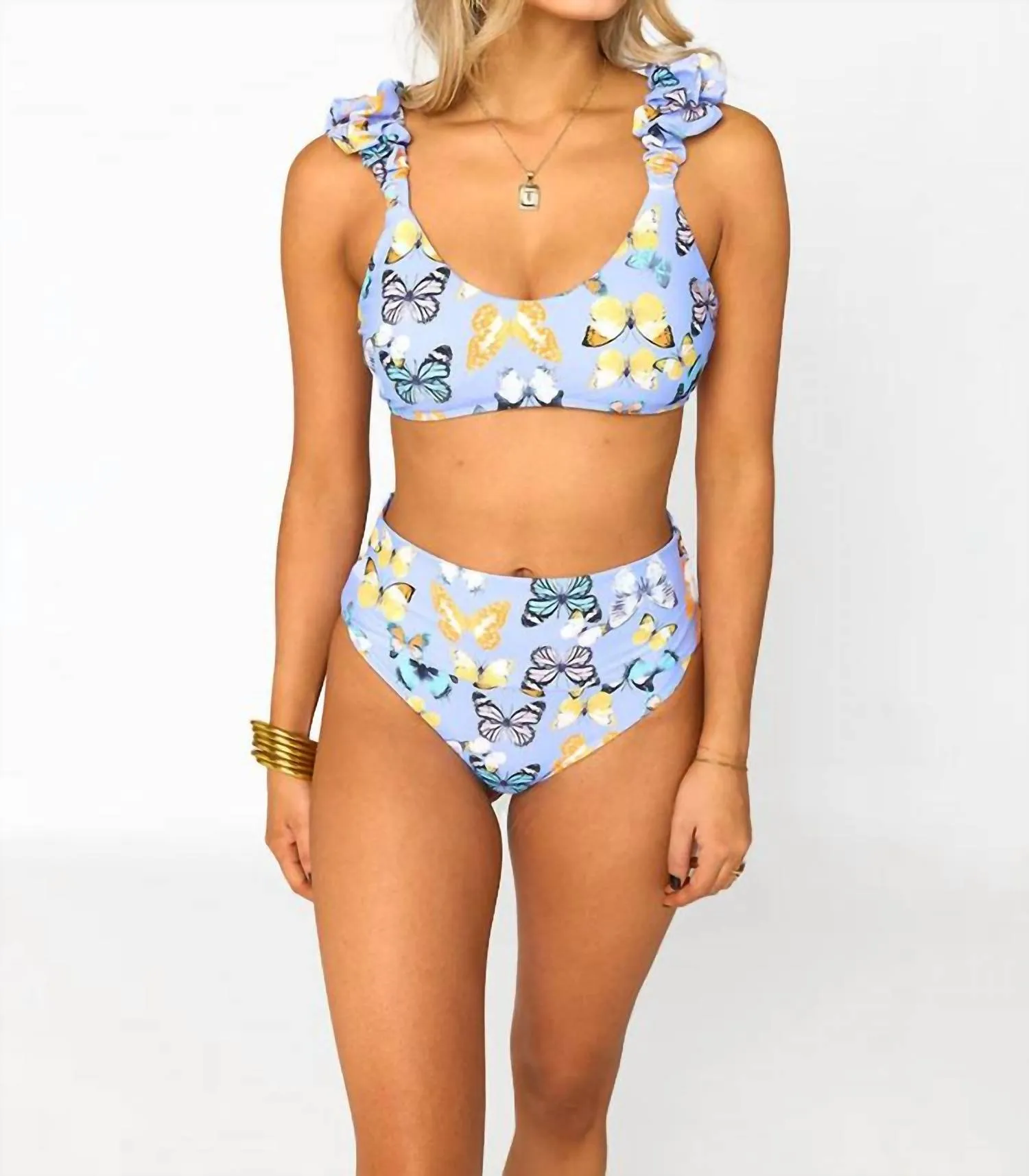 Scoop Neck Bikini Top In Purple