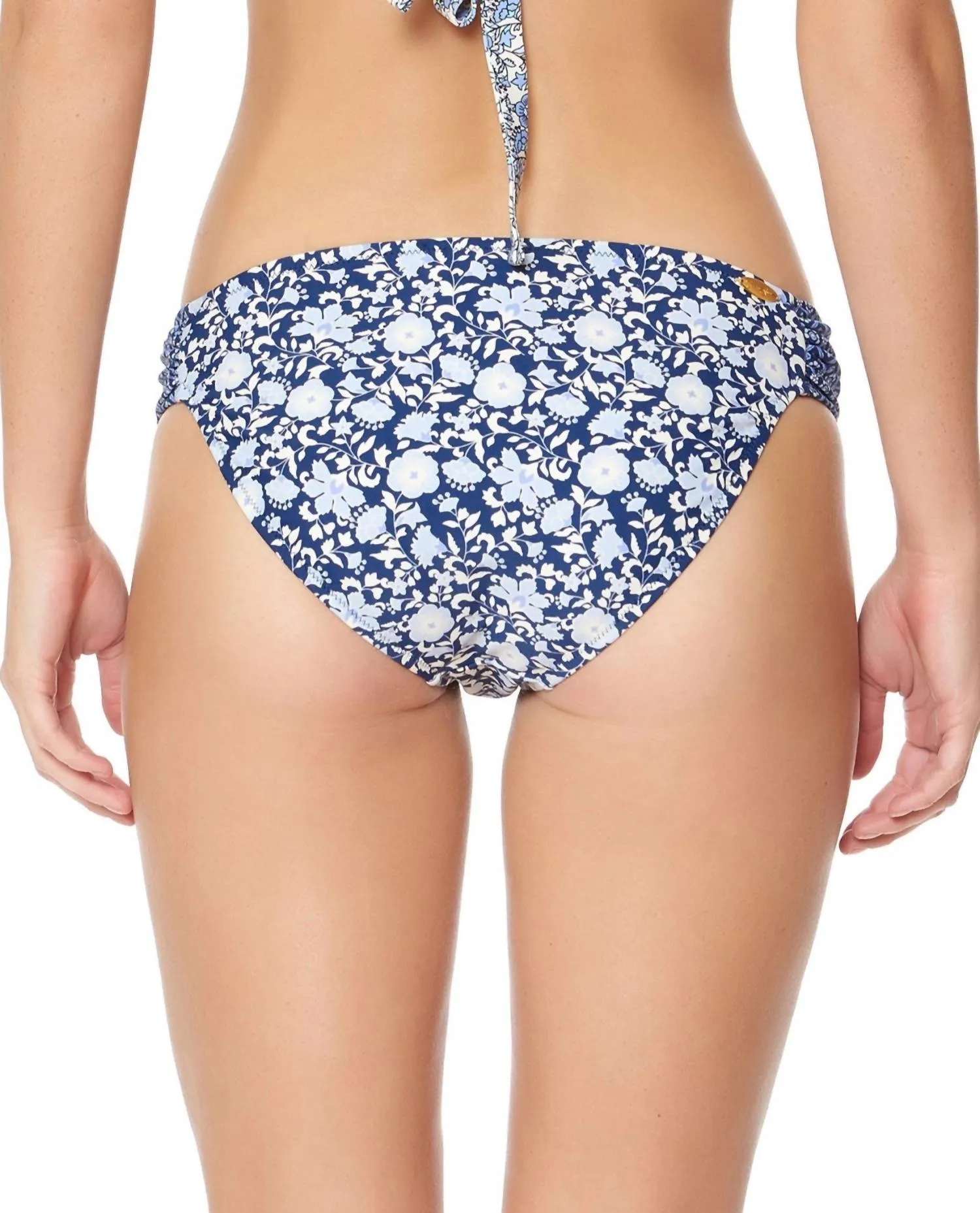 Side Shirred Hipster Bikini Bottom In Patched Up