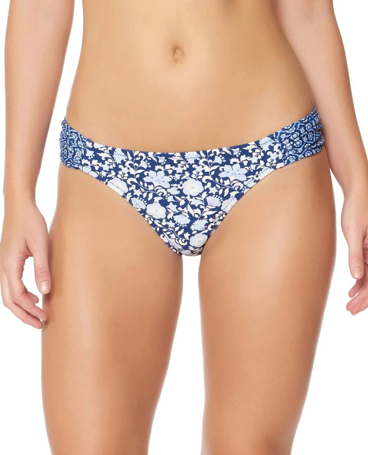 Side Shirred Hipster Bikini Bottom In Patched Up