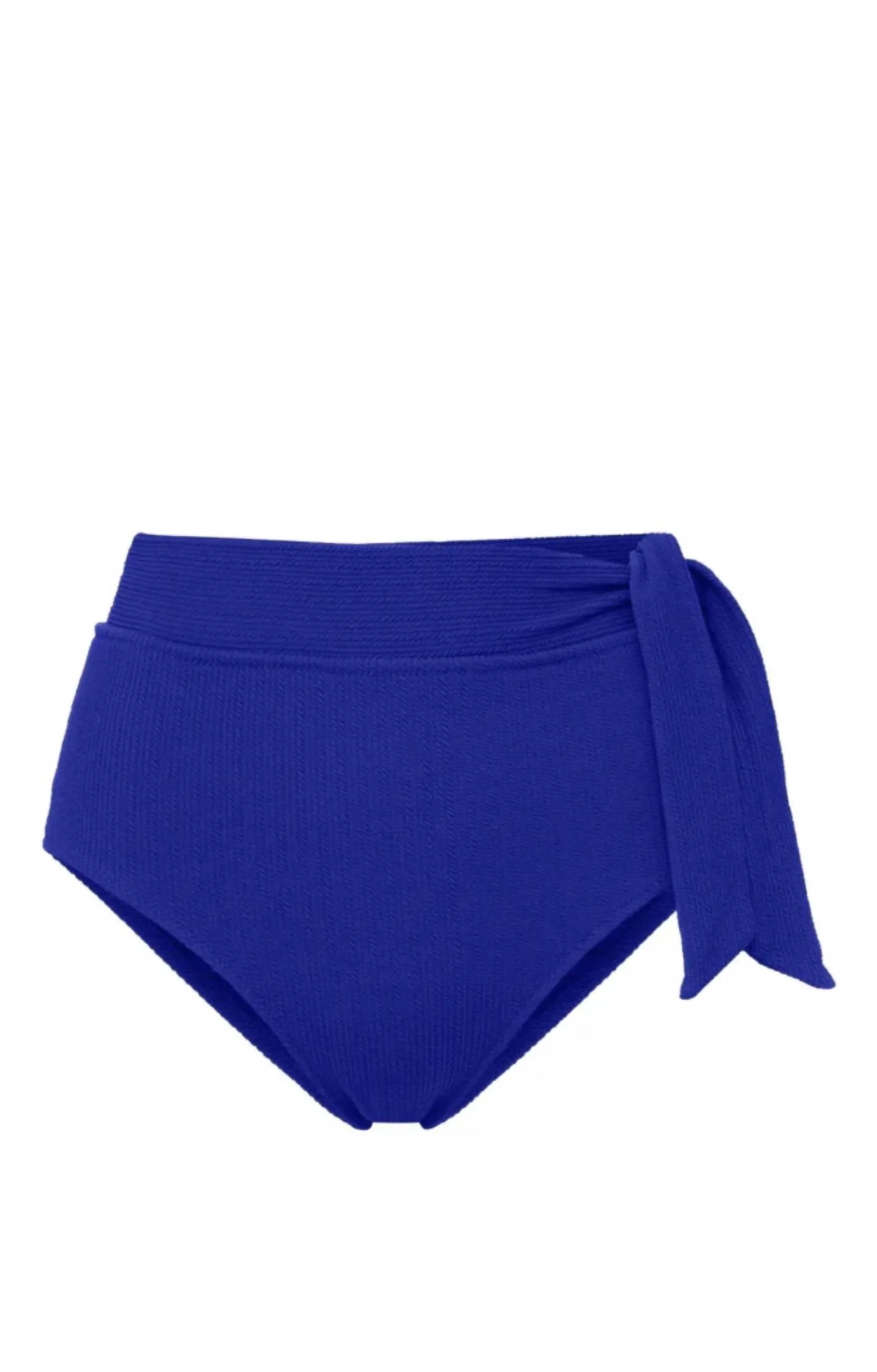 Side Tie High Waist Bikini Bottom In Iris Texture