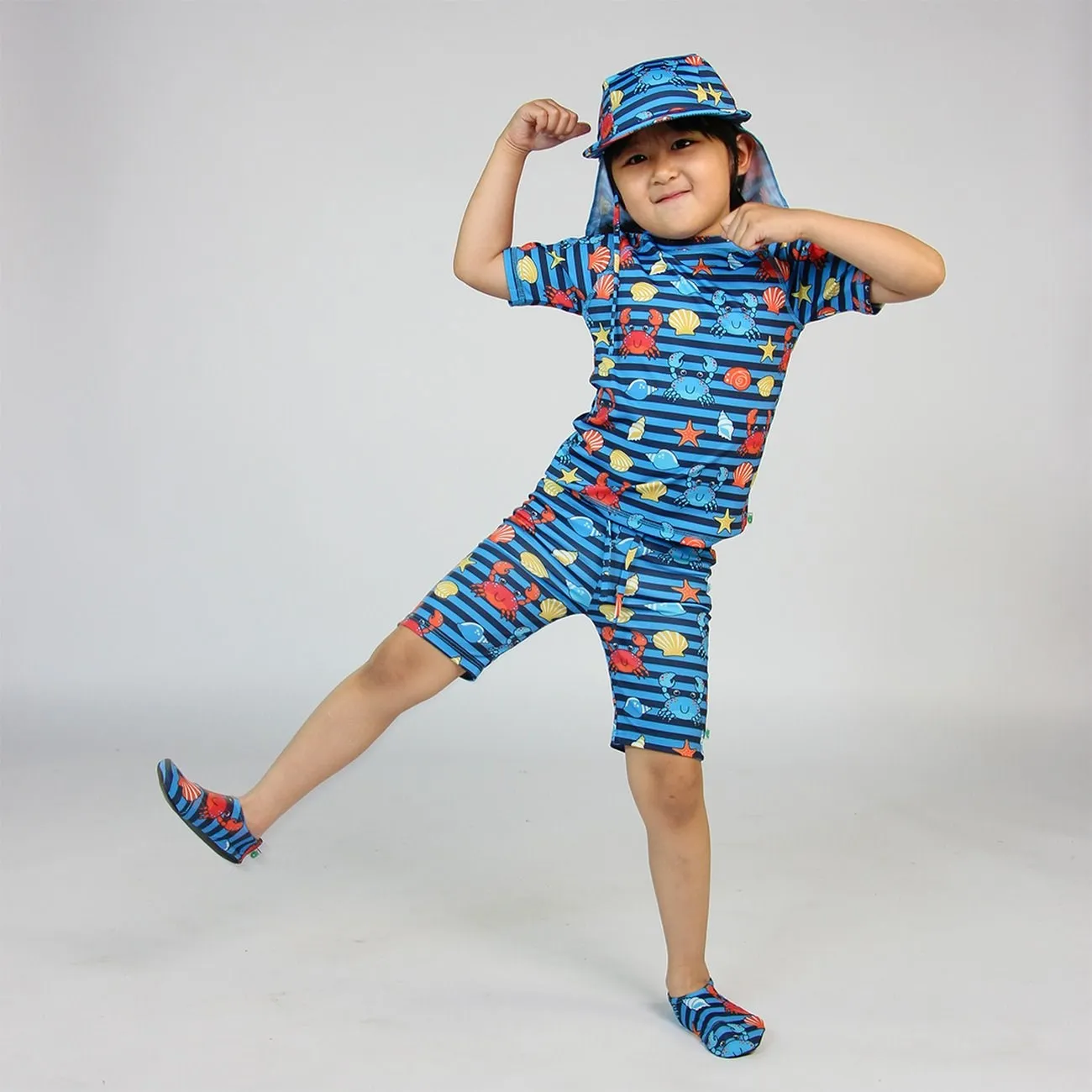 Smfolk Brilliant Blue UV50 Swimpants With Crabs