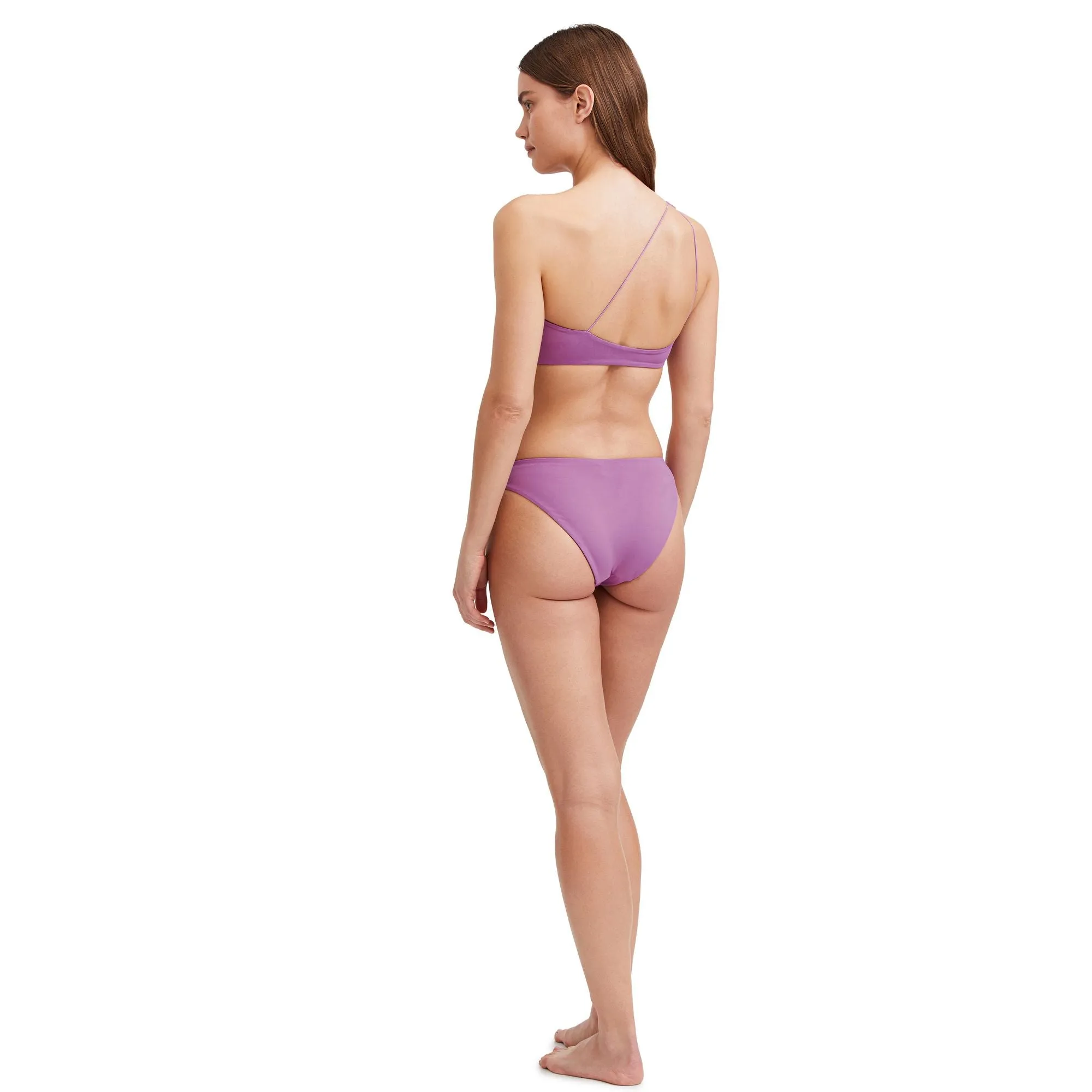 Solid Reversible One Shoulder Bikini Swim Top