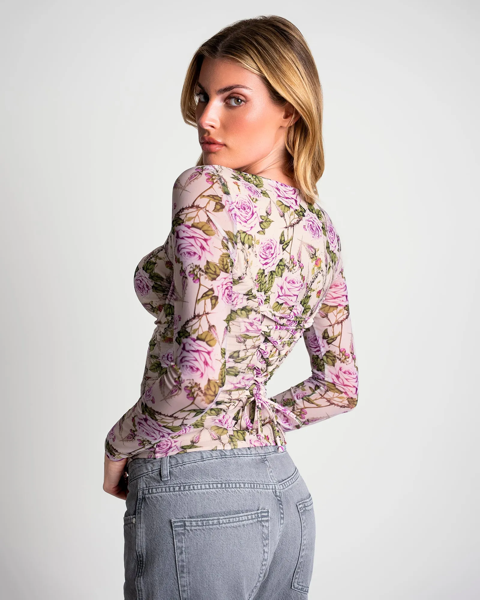 Sweetie Long Sleeve Top - Lilac Thorny Rose