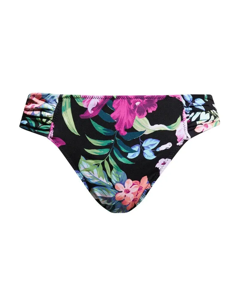 Tommy Bahama Bikini Bottom Women's XL Black Tropical Reversible Swimwear ERK562