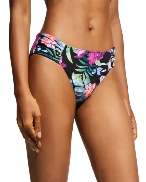 Tommy Bahama Bikini Bottom Women's XL Black Tropical Reversible Swimwear ERK562