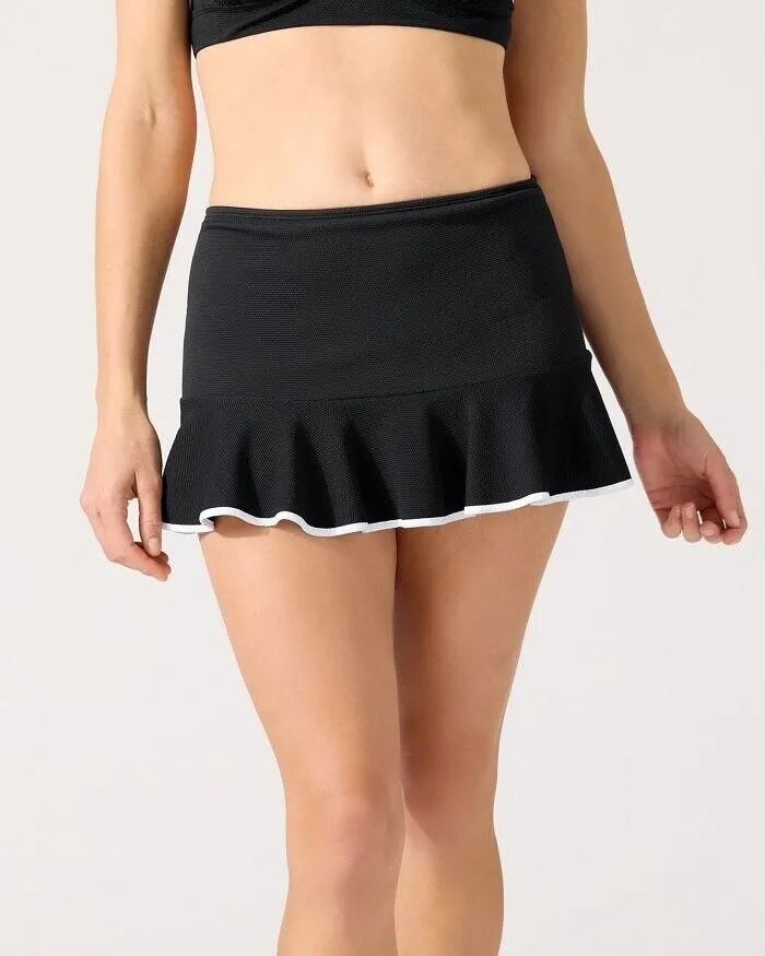 Tommy Bahama Island Cays Cabana Bikini Bottom Women's Small Black Skirted ERK821