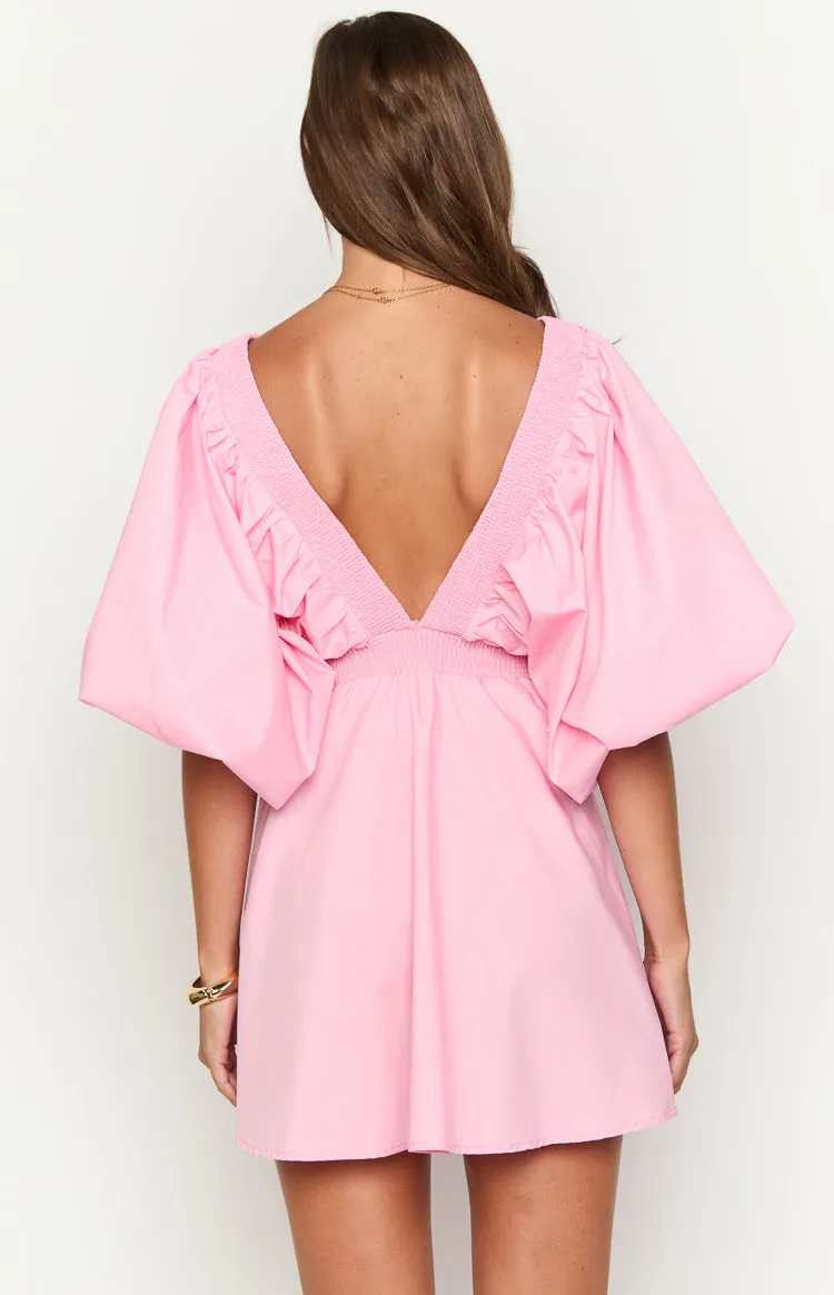 Torie Pink Short Sleeve Mini Dress