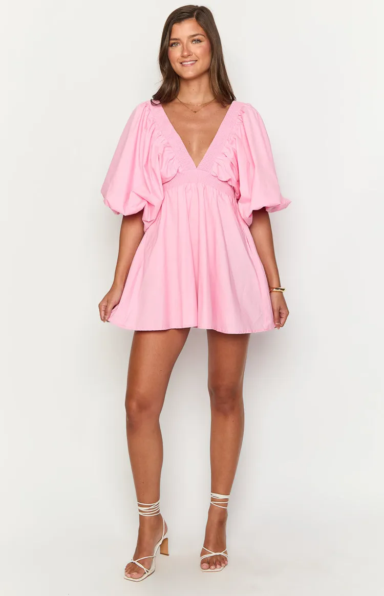 Torie Pink Short Sleeve Mini Dress