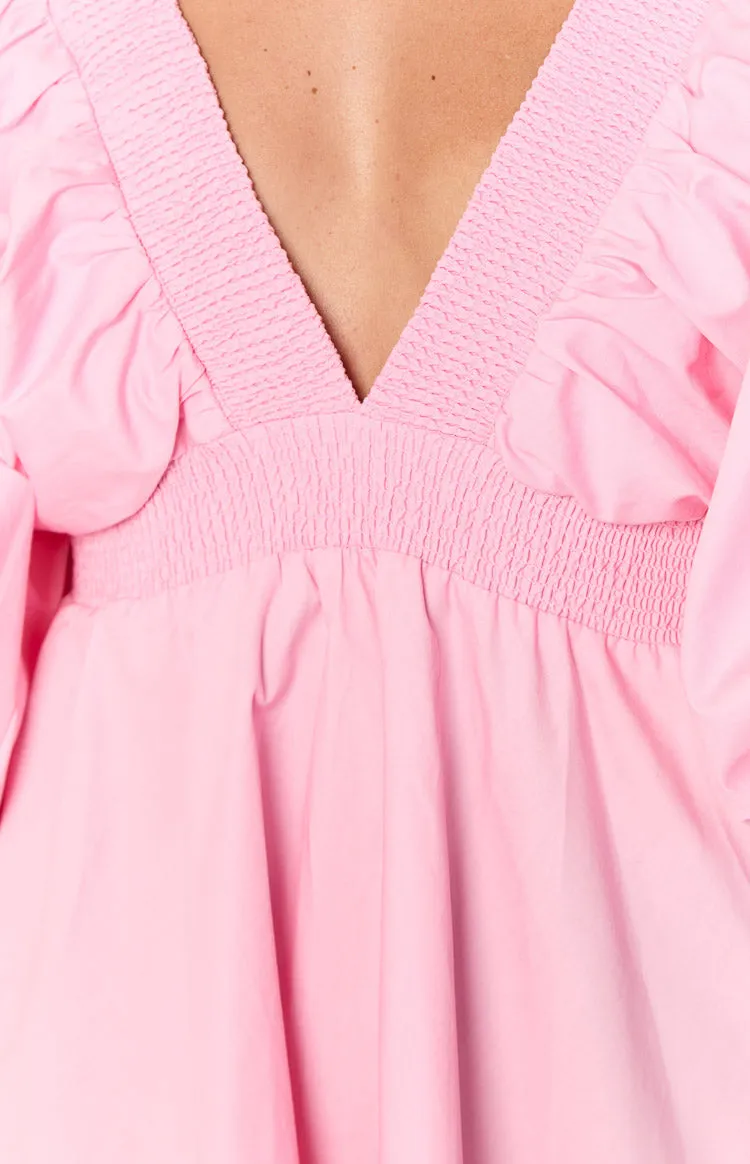 Torie Pink Short Sleeve Mini Dress