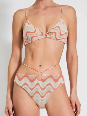 Wavy Cross Bottom In Coral Wave
