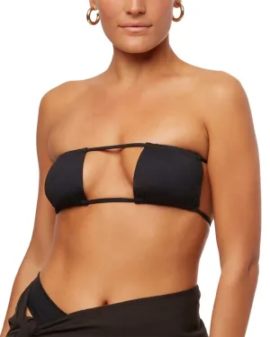 WeWoreWhat Ruched Linen-Blend Bra Top