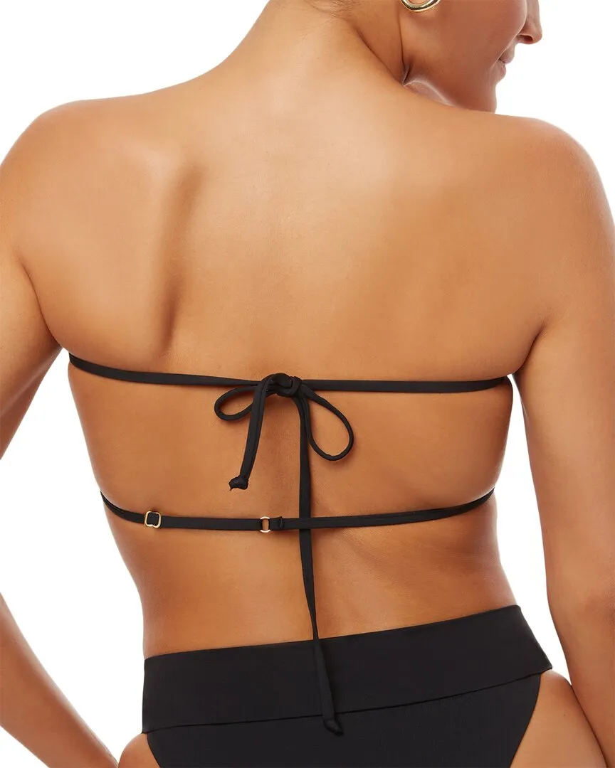 WeWoreWhat Ruched Linen-Blend Bra Top