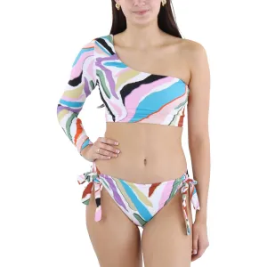 Womens Asymmetric Nylon Bikini Swim top