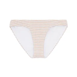 women's brown crinkle gingham low waist bikini bottom