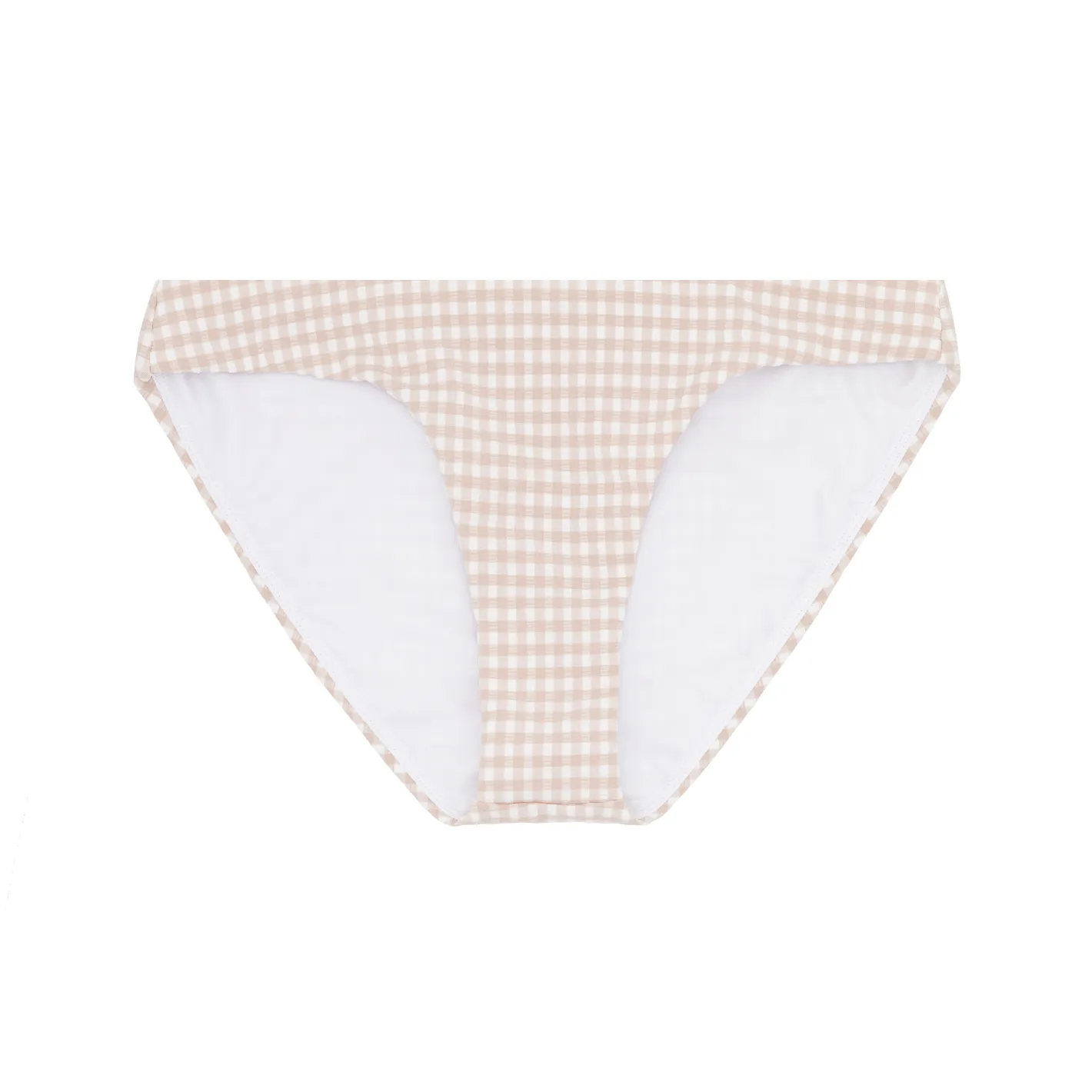 women's brown crinkle gingham low waist bikini bottom