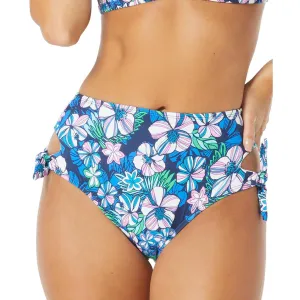 Womens Floral Side-Tie Swim Bottom Separates