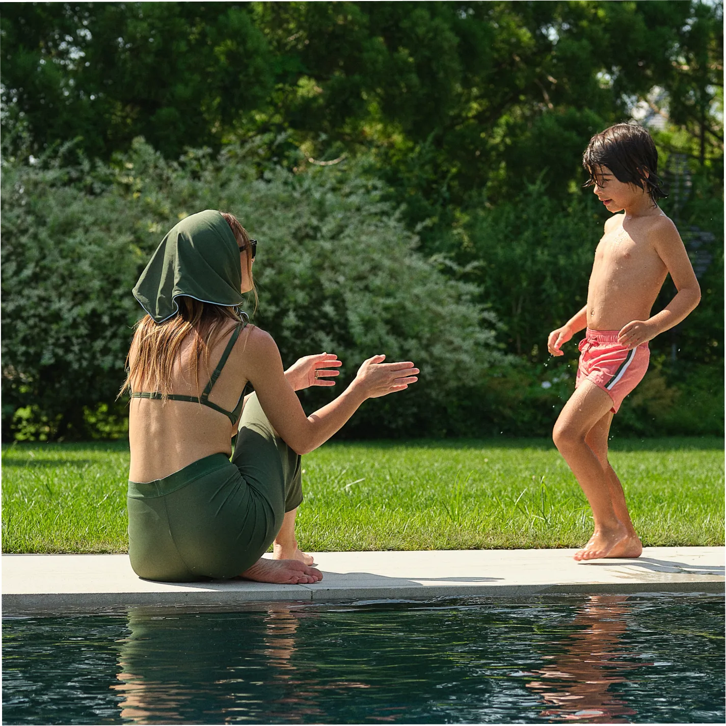 women's hillside green swim pant