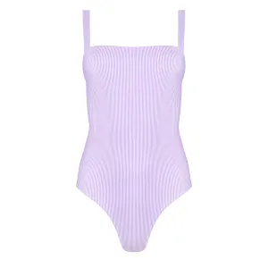 womens lavender stripe low back one piece
