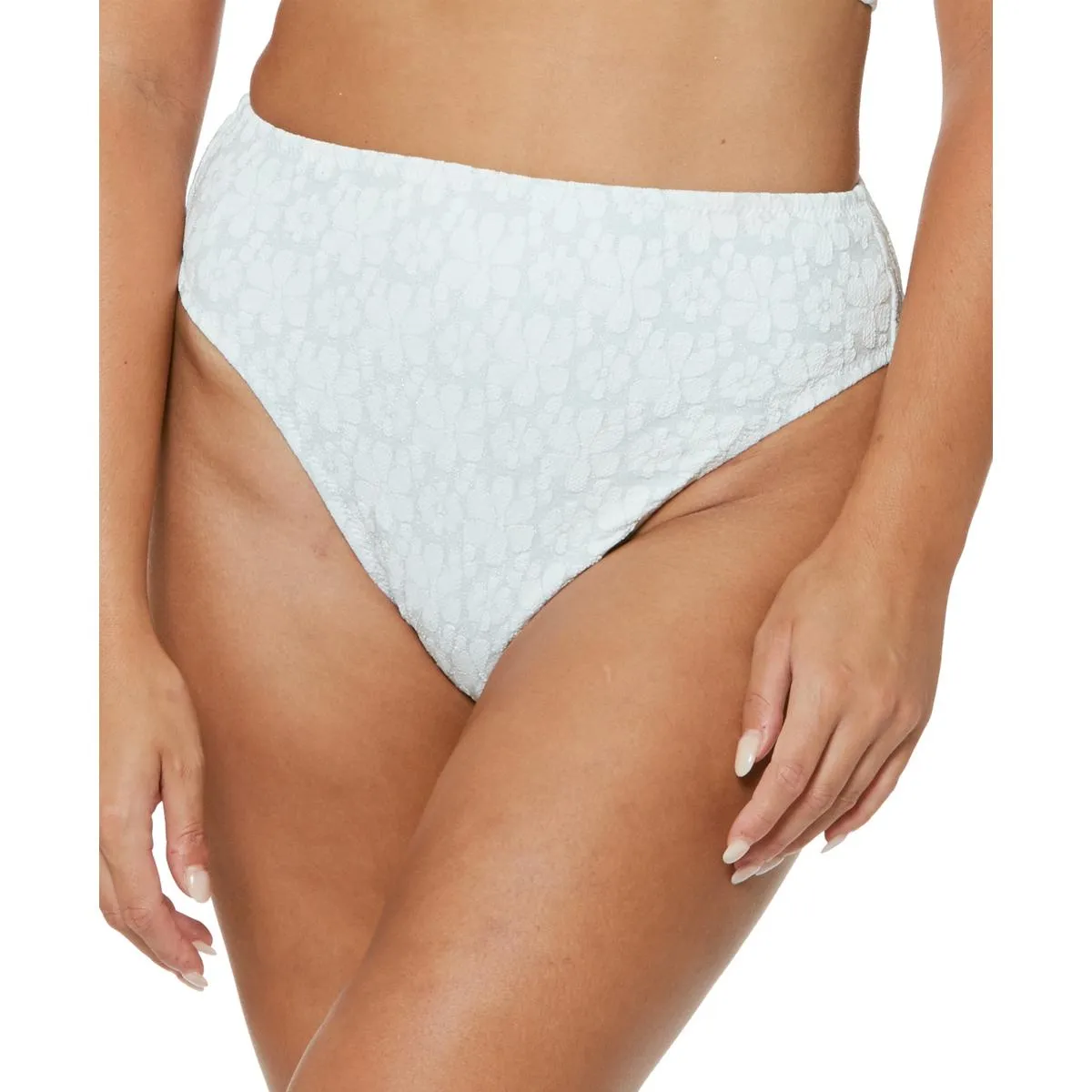 Womens Metallic Printed Swim Bottom Separates