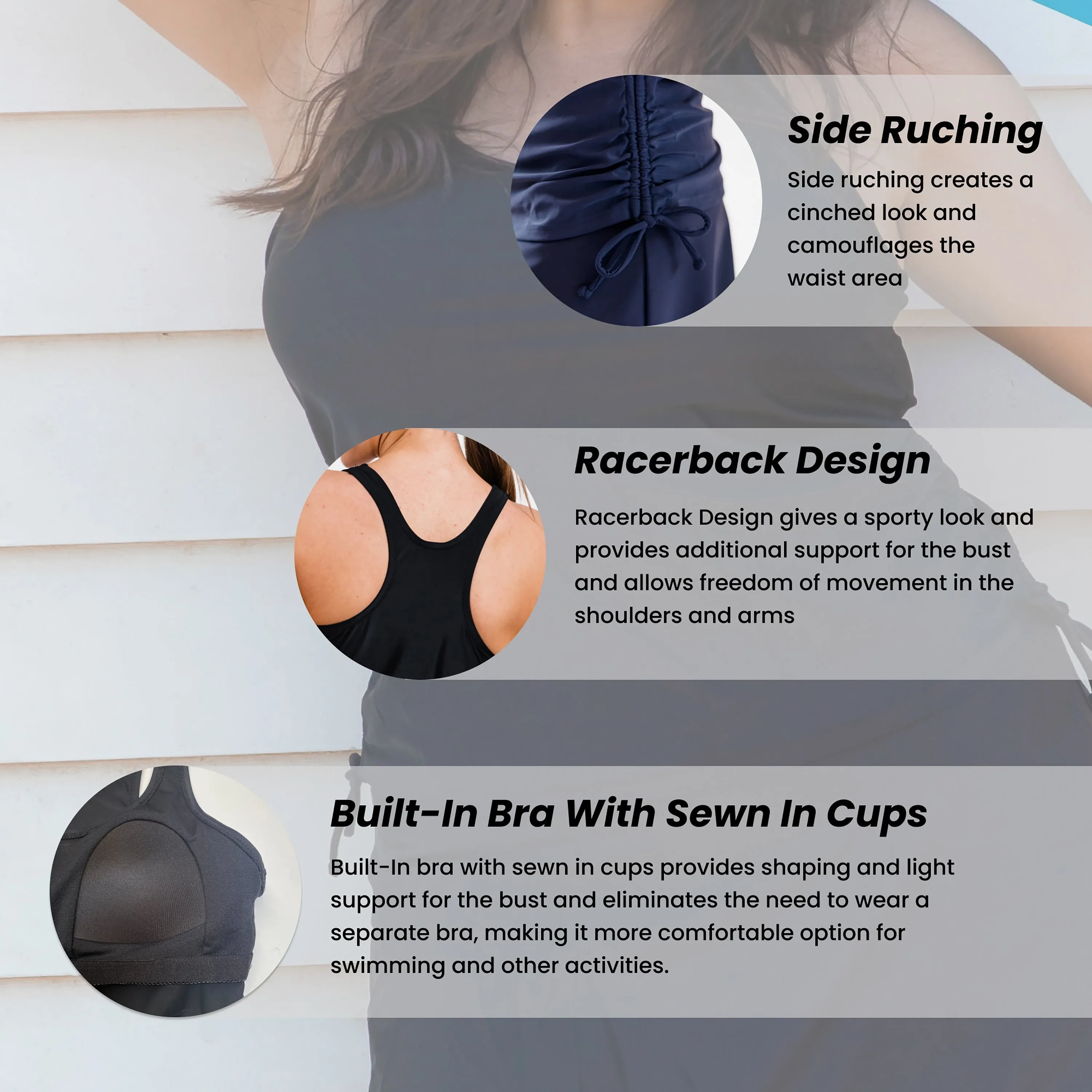 Women's Plus Maya Tankini Swim Top With Built-in Bra