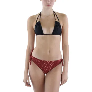 Womens Printed Metallic Swim Bottom Separates