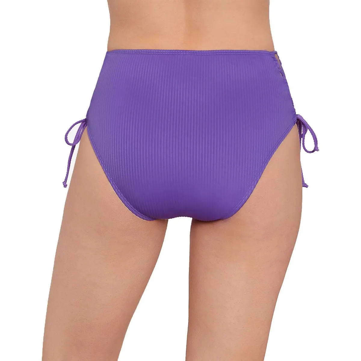 Womens Ribbed Side-Tie Swim Bottom Separates