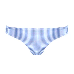 women's sky blue gingham low waist bikini bottom