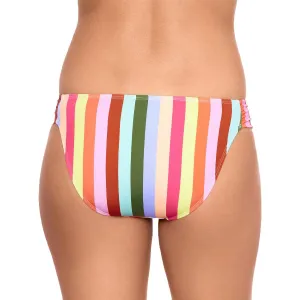 Womens Striped Ruched Swim Bottom Separates