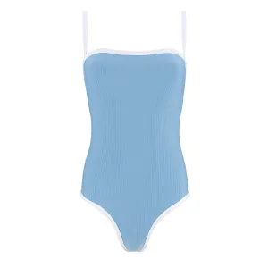 women's surfside blue seersucker one piece