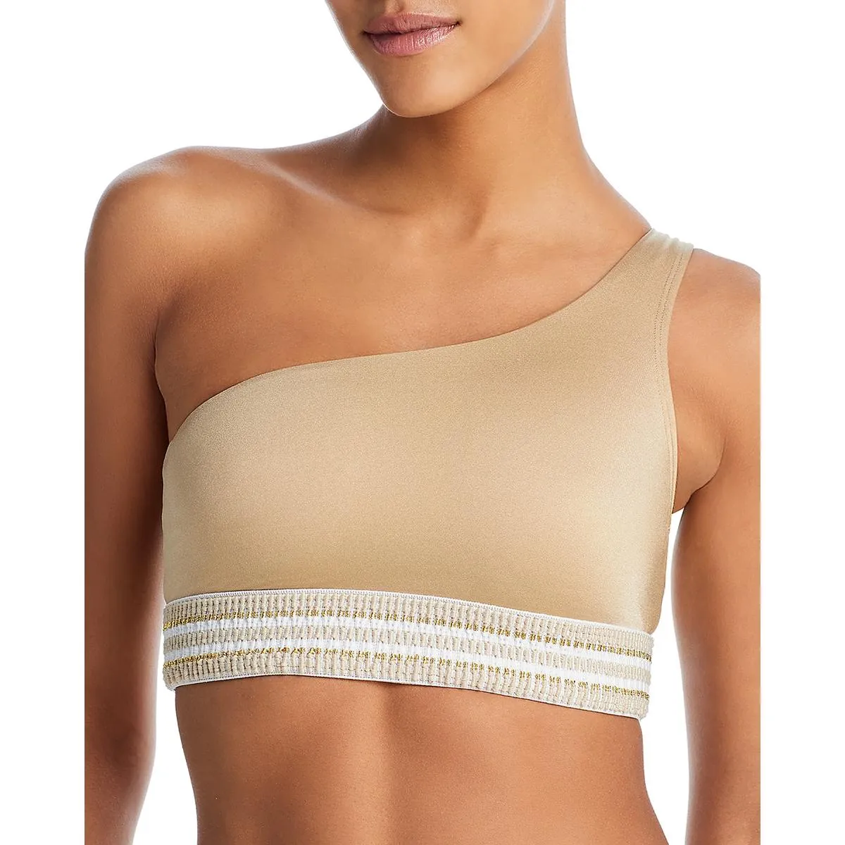 Zoni Womens One Shoulder Crop Bikini Swim Top
